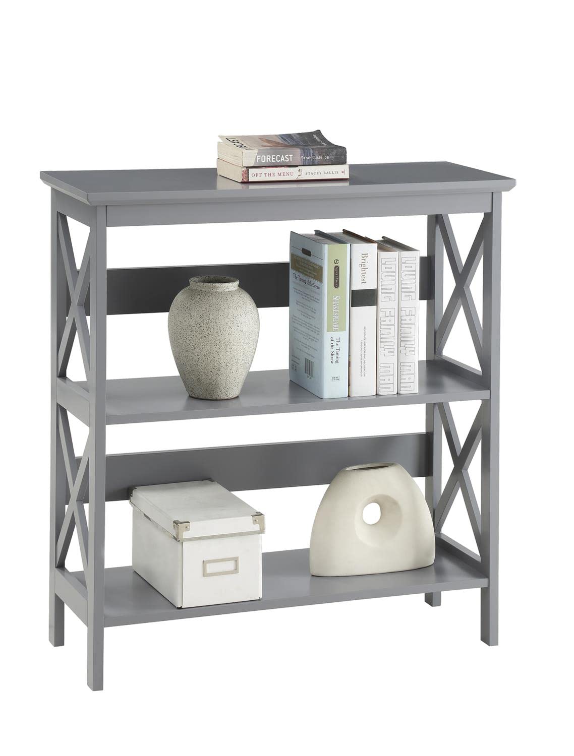 Convenience Concepts Oxford 3 Tier Bookcase, Gray