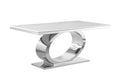 Best Quality Furniture D430-Dt Dining Table, 68-Inch, White/Silver