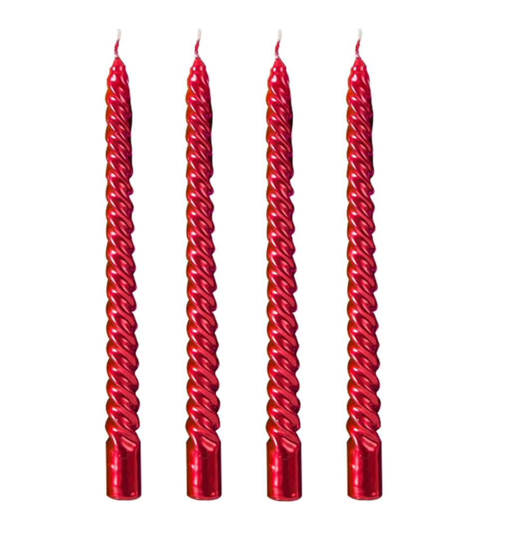 Kemladio Candle, 4pcs 10 inch Red Unscented Taper Candles, 8 Hrs Burn Time, Dinner, Halloween