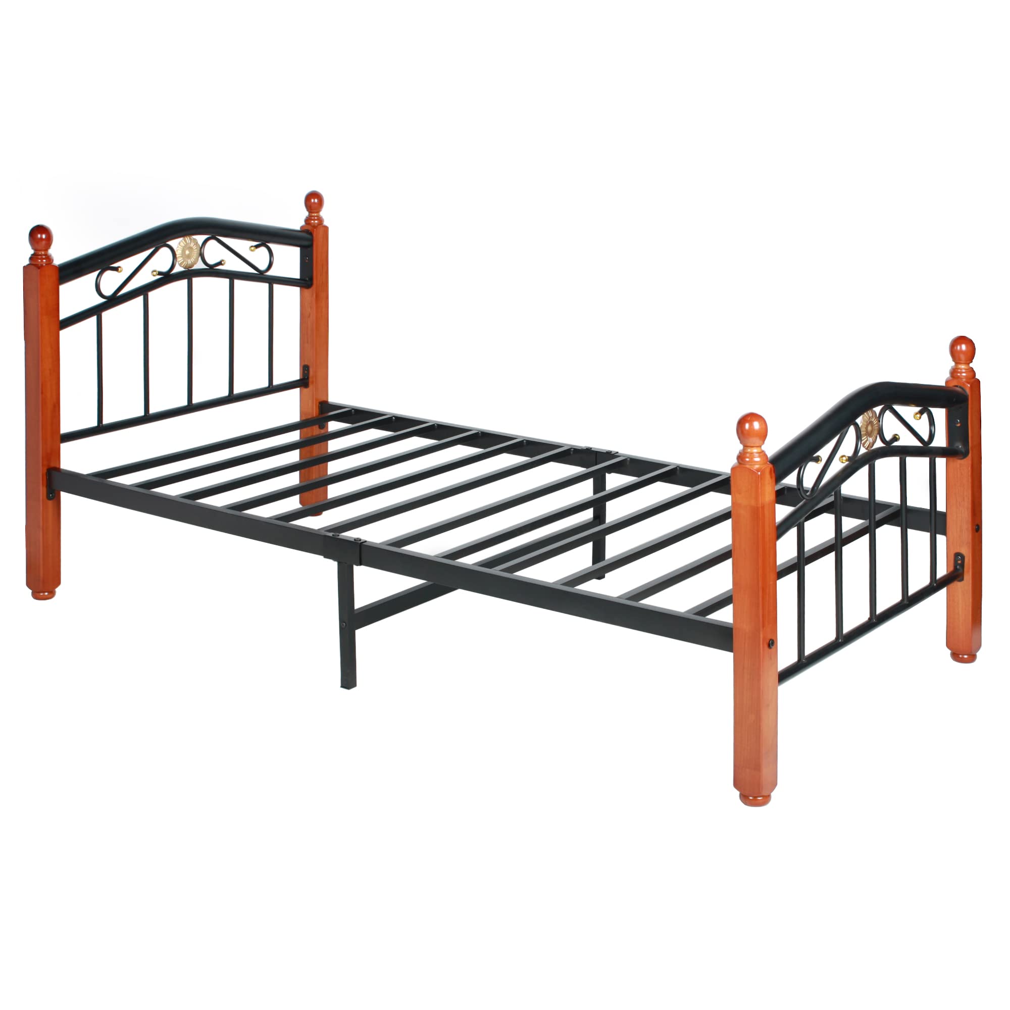 Better Home Products Leyla Twin Black Metal Bed Frame - Thumbnail 4