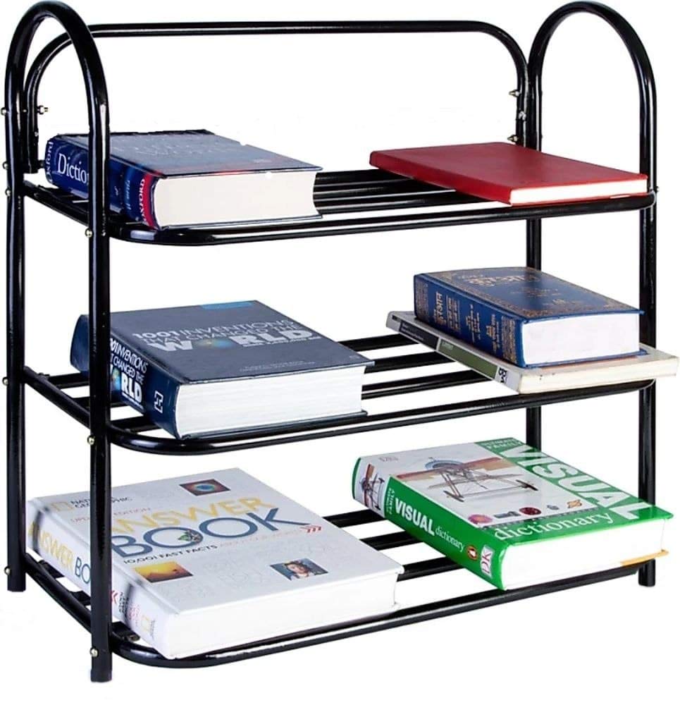 KHODESHWAR ENTERPRISE Metal Foldable Open Book Shelf, Book Shelve Book Case, Book Rack, Book Storage Rack for Study Room (Set of