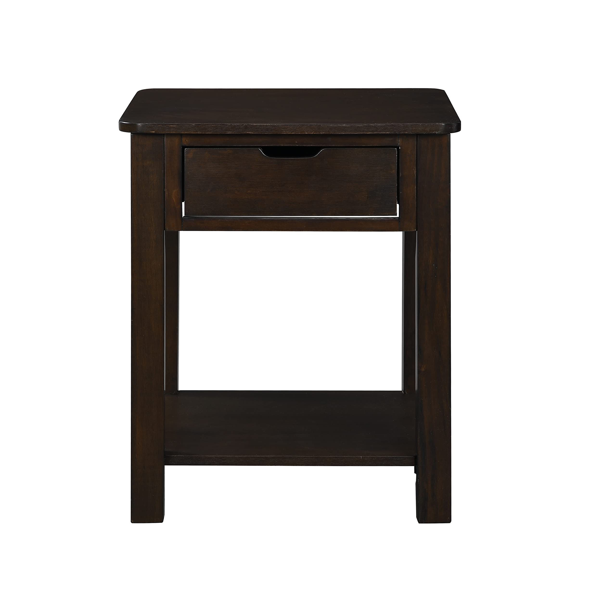 Lilola Home Flora Dark Brown MDF End Table with Drawer