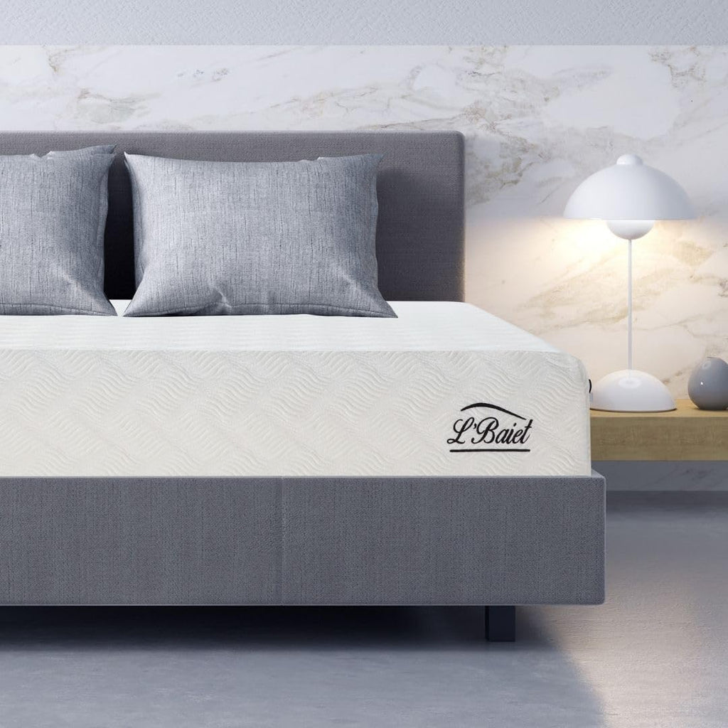 LBaiet 12    Gel Memory Foam Mattress, Full Size/Bed in a Box/Medium Firm/Breathable Cooling-Gel Comfort Technology/Pressure Rel