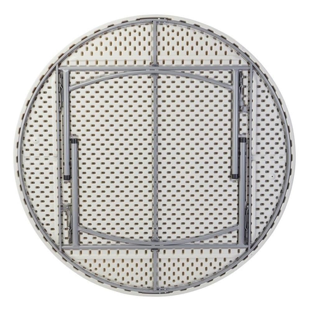 National Public Seating BT-R Series Steel Frame Round Blow Molded Plastic Top Folding Table, 700 lbs Capacity, 71&quot; Diameter x 32&quot; Height, Speckled Gray/Gray