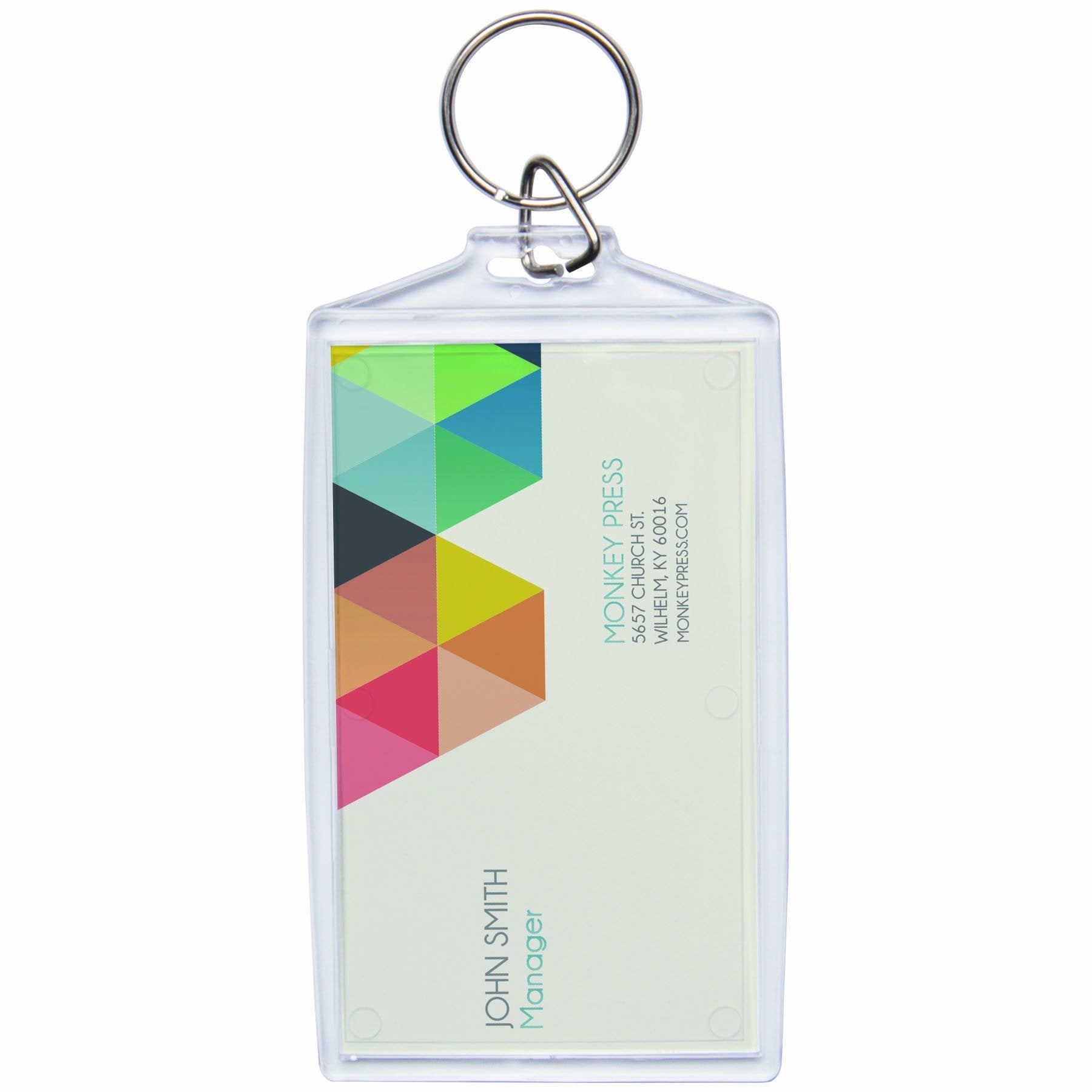 Snapins Acrylic Photo Snap-In Business Card Size Key Chain - Pack Of 25