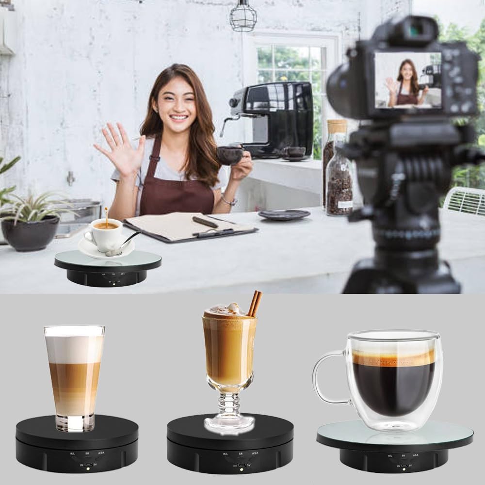 Jayegt 2 In 1 / 3 In 1 Motorized Rotating Display Stand With Replacement Cover,Max 22Lbs Load , 360 Degree Electronic Turntable