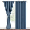 DWCN Blackout Curtains for Bedroom with Tiebacks - Room Darkening Privacy Grommet Top Window Curtains for Living Room, 60 x 84 i