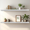 Libratrader | Floating Wall Shelves, White, Set Of 2, Modern Minimalist Design For Home Decor | Hanging Wall Shelf | Colour2