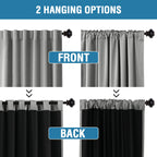 H.Versailtex 100% Blackout Curtains For Bedroom With Black Liner Full Room Darkening Curtains 96 Inches Long Thermal Insulated B