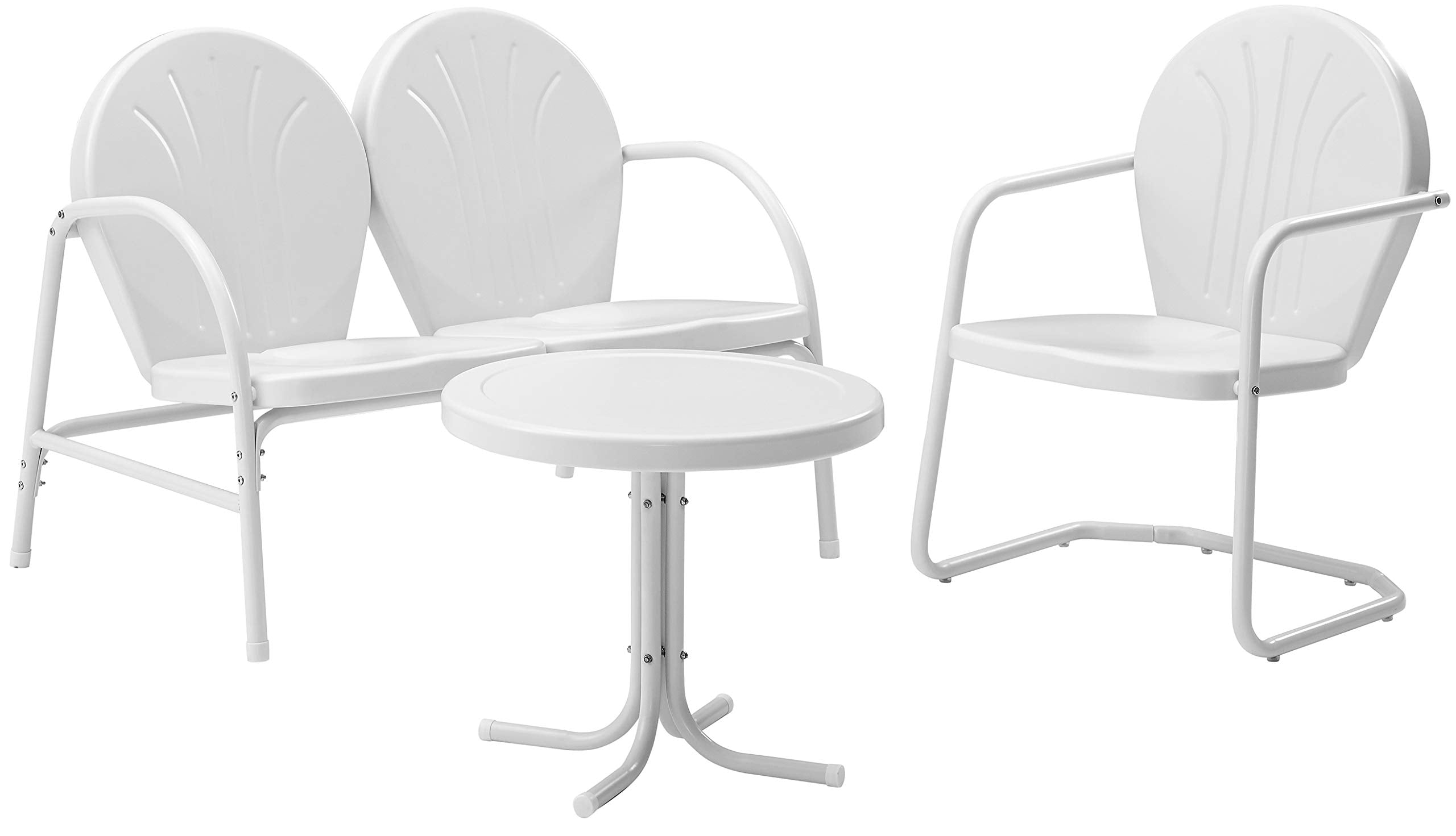 Crosley Furniture Griffith 3 Piece Metal Outdoor Conversation Seating Set