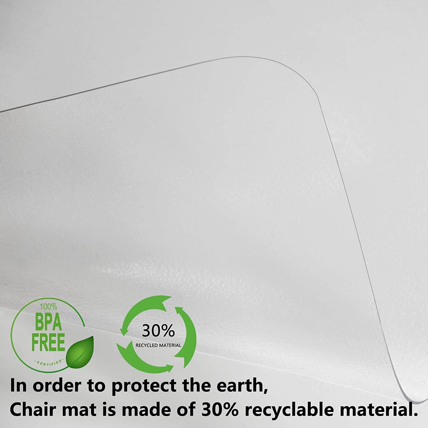 Naturehydro Large Office Chair Mat For Hardwood Floor - 53' X 45' Plastic Rolling Chair Mat For Hard Wood Tile Floor Protection, Bpa And Phthalates Free (Rectangle)