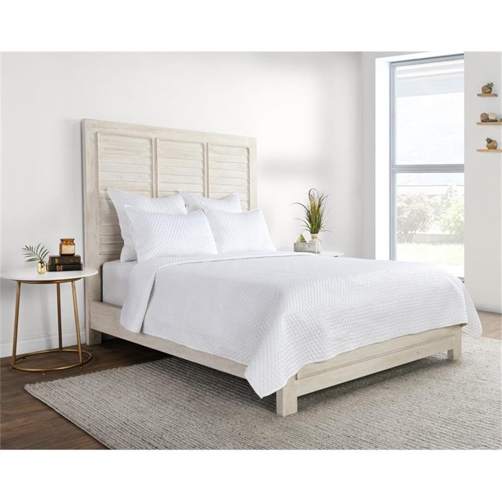 Kosas Home Winthrop 20X36 Diamond Poly Sateen Fabric Standard Sham In White