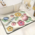 NirvikFlowers Bath Mat, 3D Visual AntiSlip Absorbent Mat  Super Absorbent Diatom Mud Soft Diatomite Bath Mat for The Bathroom,