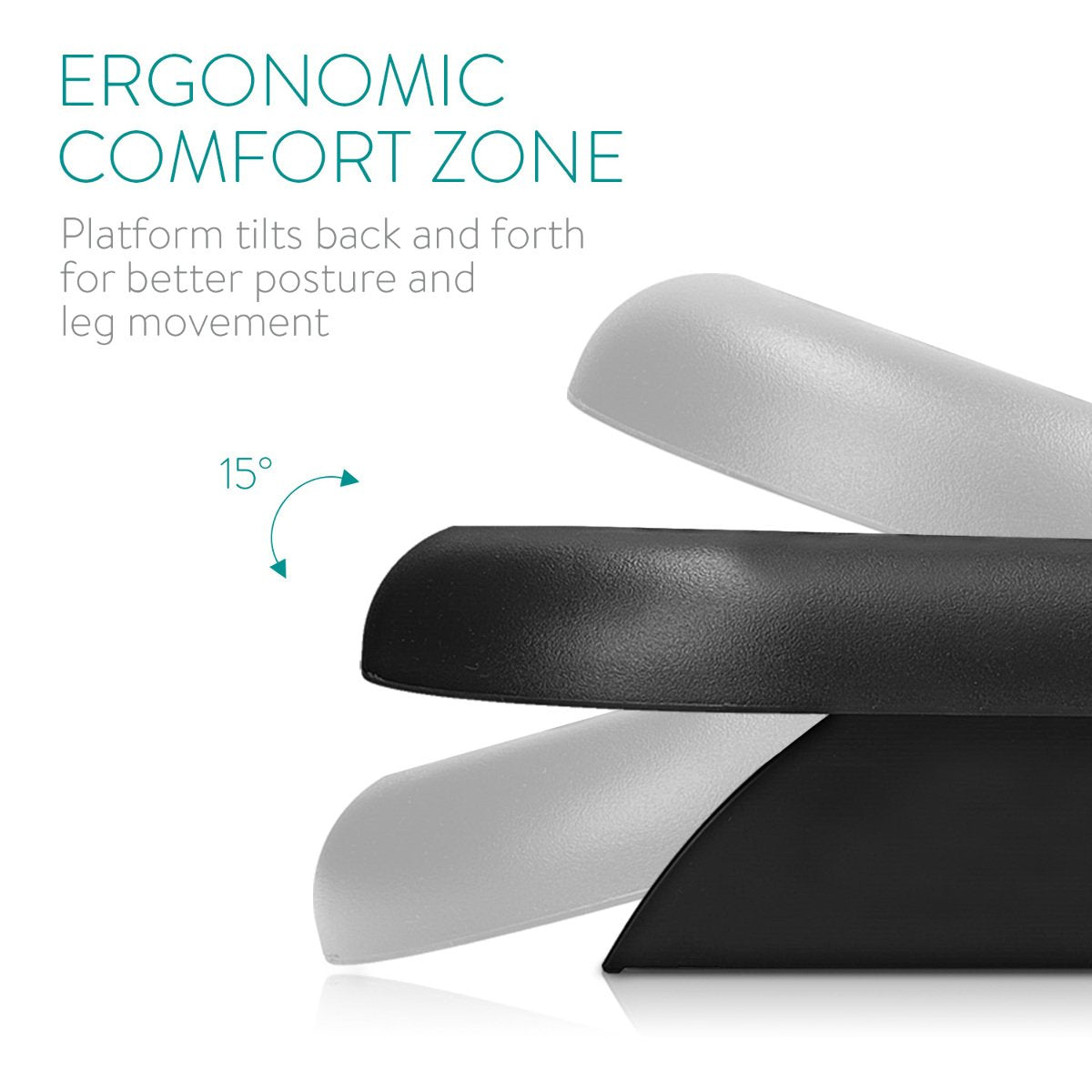 Navaris Under Desk Foot Rest - Ergonomic Footrest For At Work, Home Office, Computer - Adjustable Angle 0-15° Support Step Stool Riser For Feet