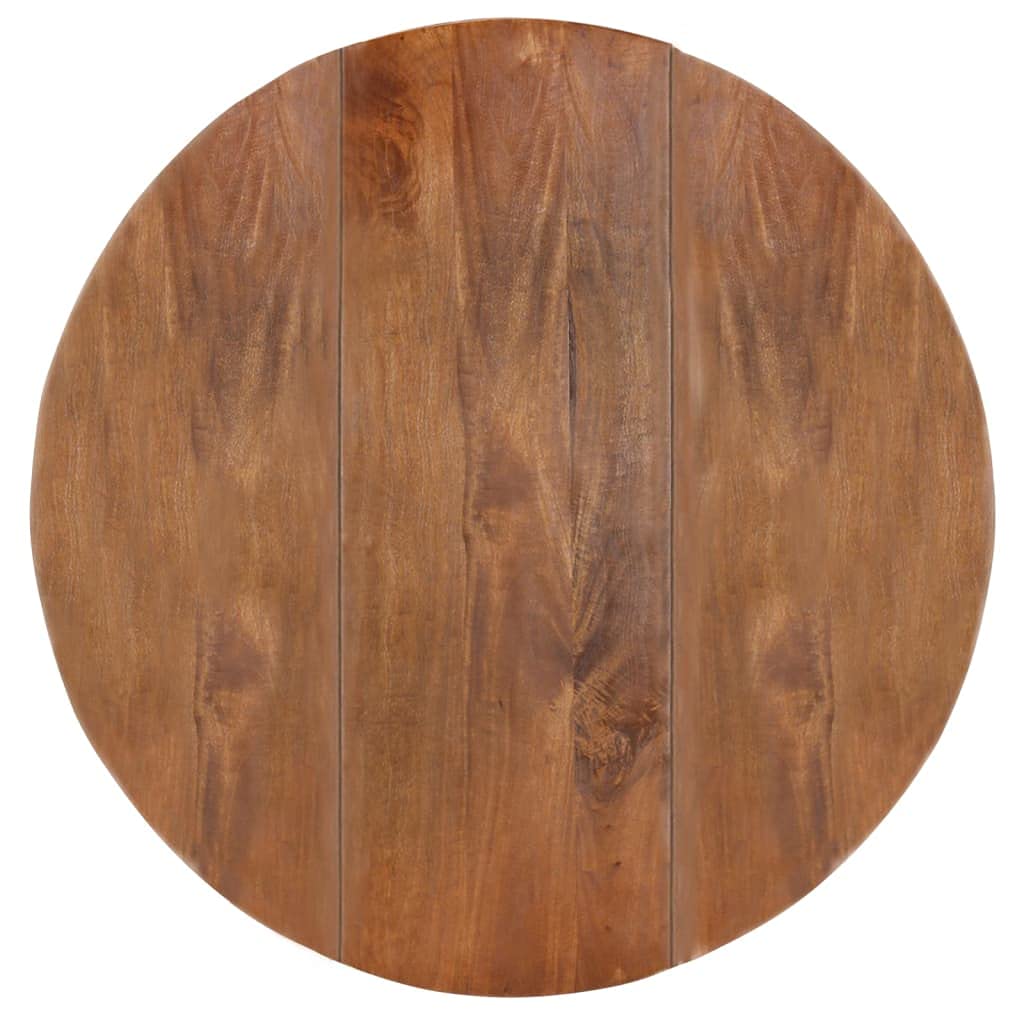 vidaXL Solid Mango Wood Round Dining Table – 43.3" Diameter Sturdy Wooden Dinner Table - Natural Grain, Durable and Decorative - Farmhouse Style