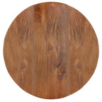 vidaXL Solid Mango Wood Round Dining Table – 43.3" Diameter Sturdy Wooden Dinner Table - Natural Grain, Durable and Decorative - Farmhouse Style