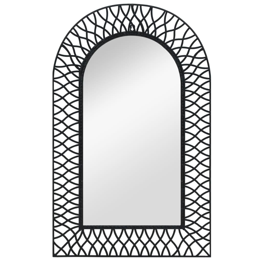 vidaXL Wall Mirror Arched 19.6&quot;x31.4&quot; Black