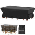 Velway Patio Table Chairs Set Cover Square Waterproof 90'Lx62'Wx28'H Outdoor Bistro Dining Set Cover Fire Pit Table Cover Furniture Cover Small Rectangle Ultra Windproof Uv-Resistant