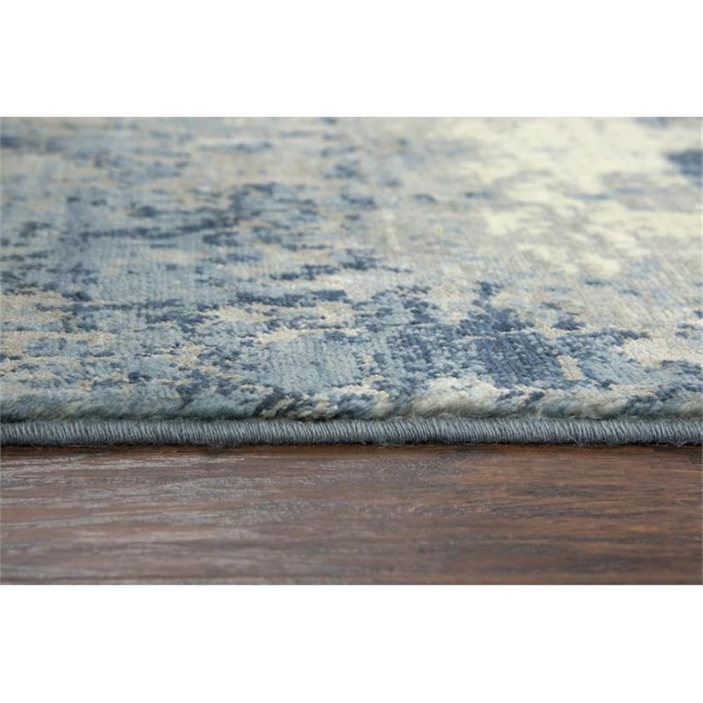 Rizzy Home Alora Decor Essential 2'6" X 10' Abstract Blue/Ivory Hybrid Area Rug