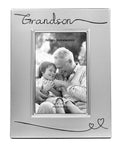Haysom Interiors Beautiful Two Tone Silver Plated Grandson 4 x 6 Picture Frame with Black Velvet | Unique and Thoughtful Gift Id