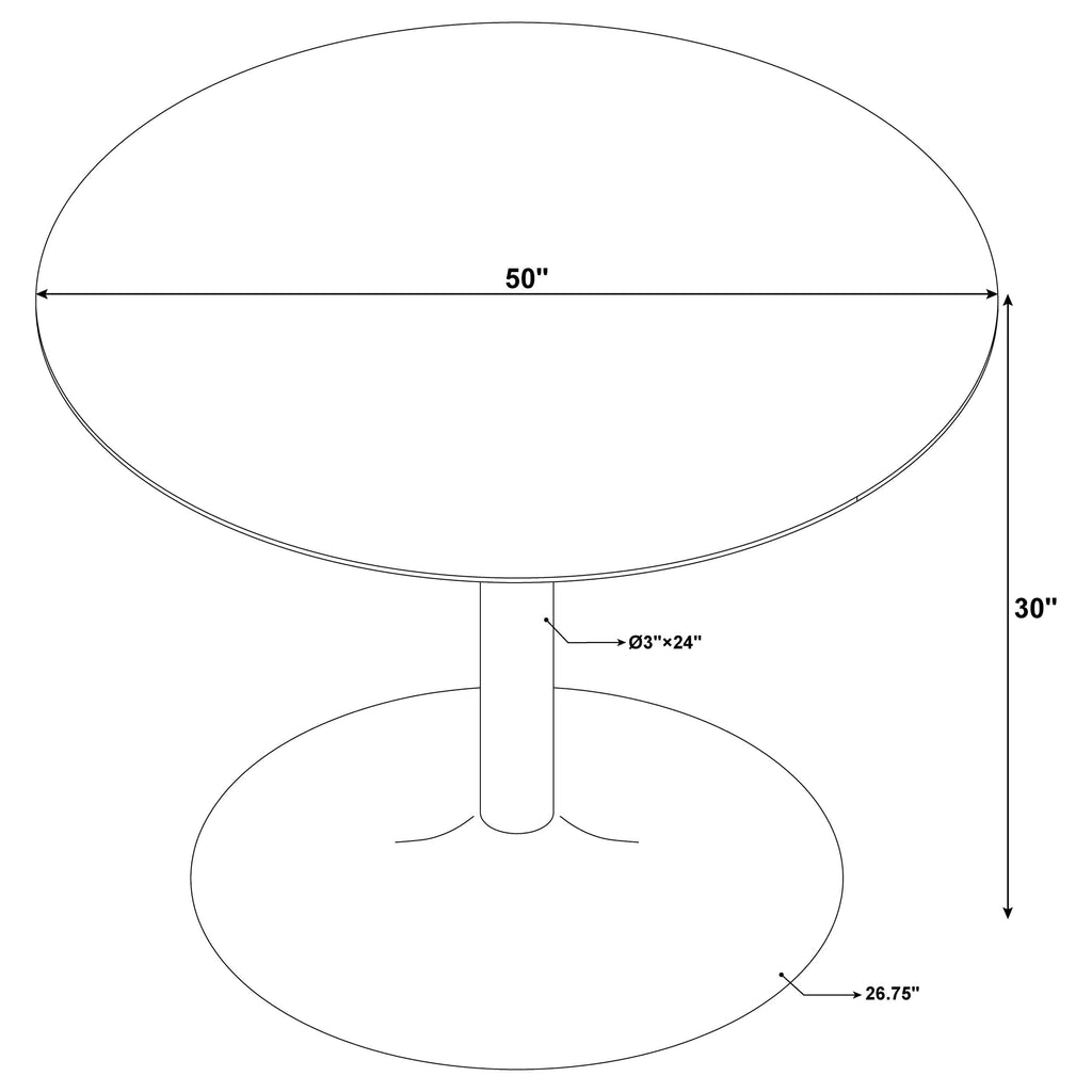 Coaster Home Furnishings Kella Round Marble Top Dining Table White and Gold