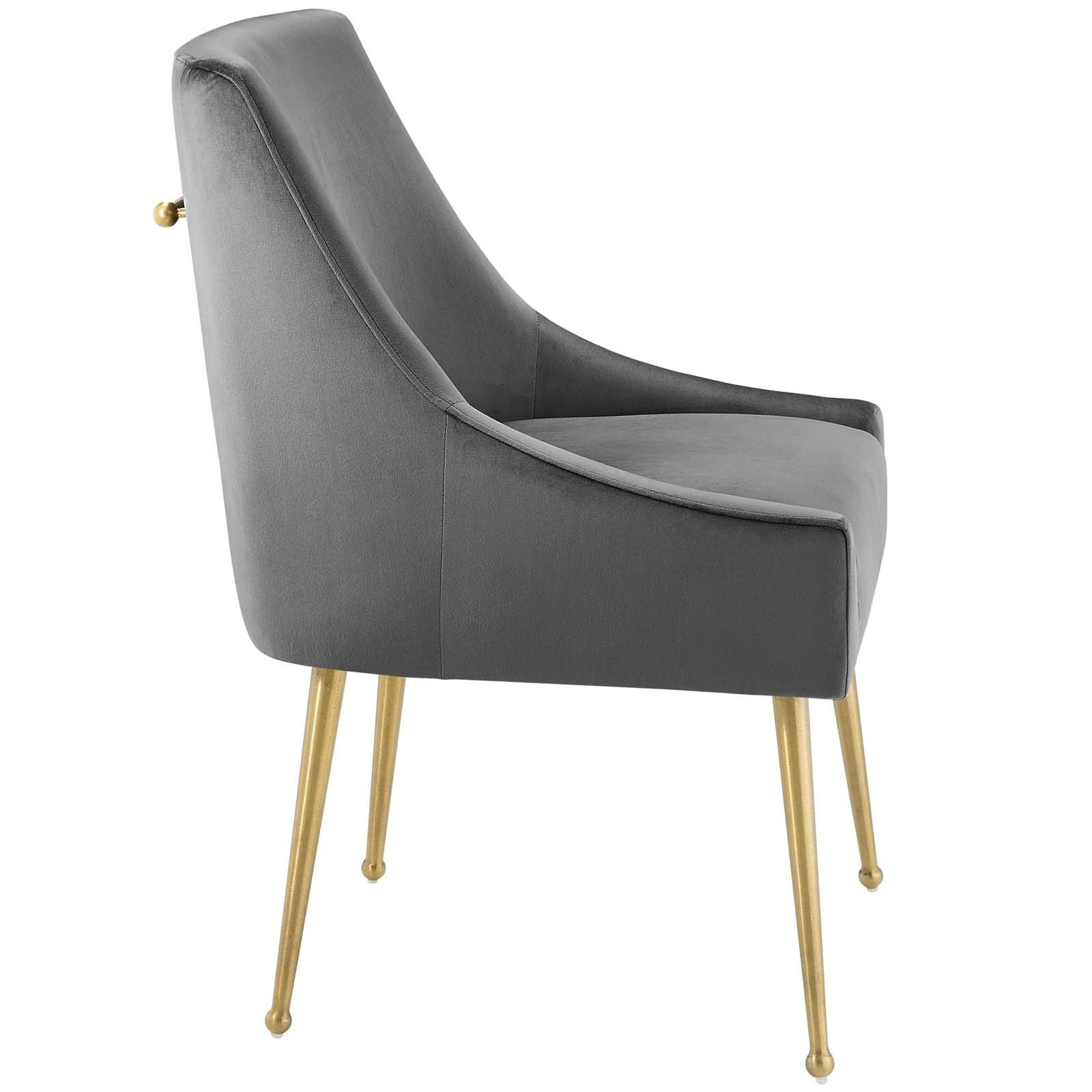 Modway Discern Upholstered Performance Velvet Dining Chair, Gray
