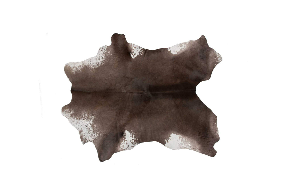 HomeRoots Taupe & White Calfskin, Microsuede 2' X 3' Taupe and White Calfskin Area Rug