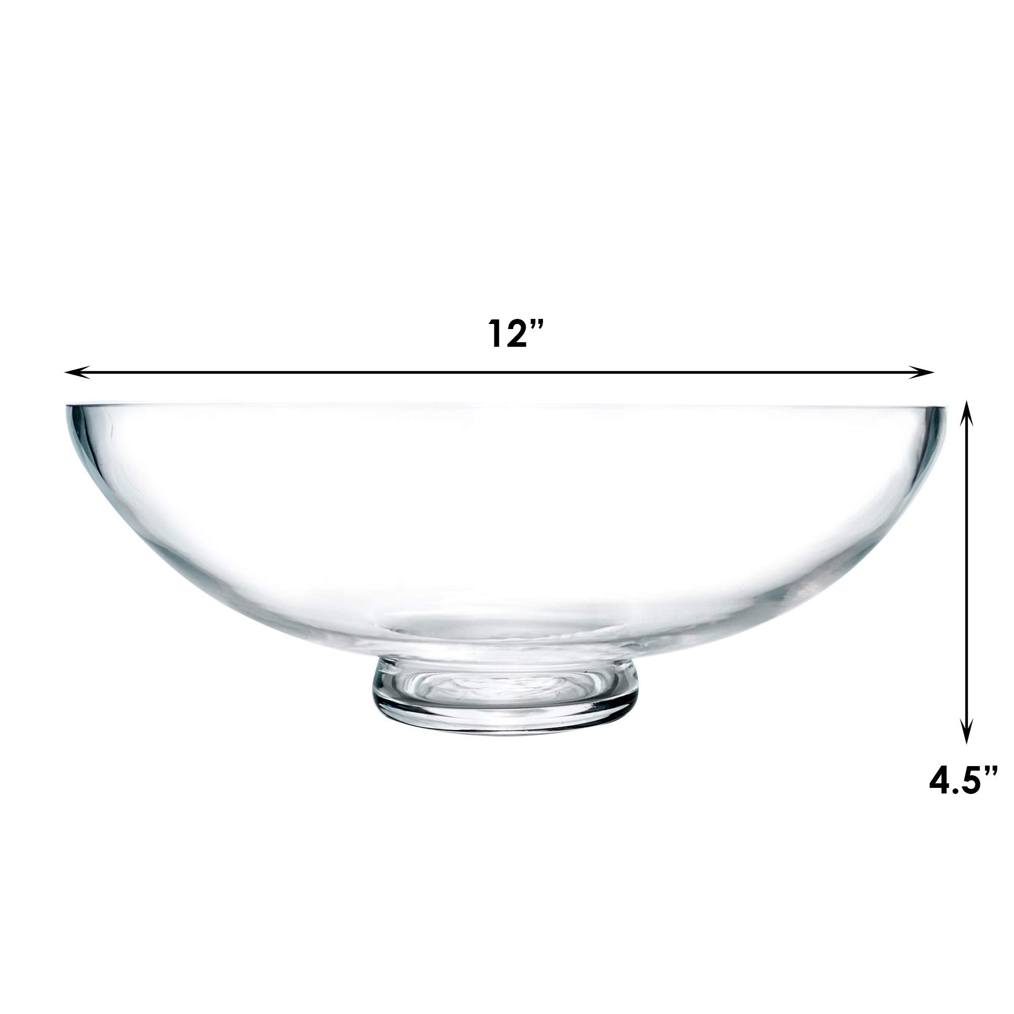 Cys Excel Glass Decorative Footed Bowl (H:4.5'' D:12'') | Fruit Display Bowl | Terrarium Bowl | Compote Vase Kitchen Table Cente