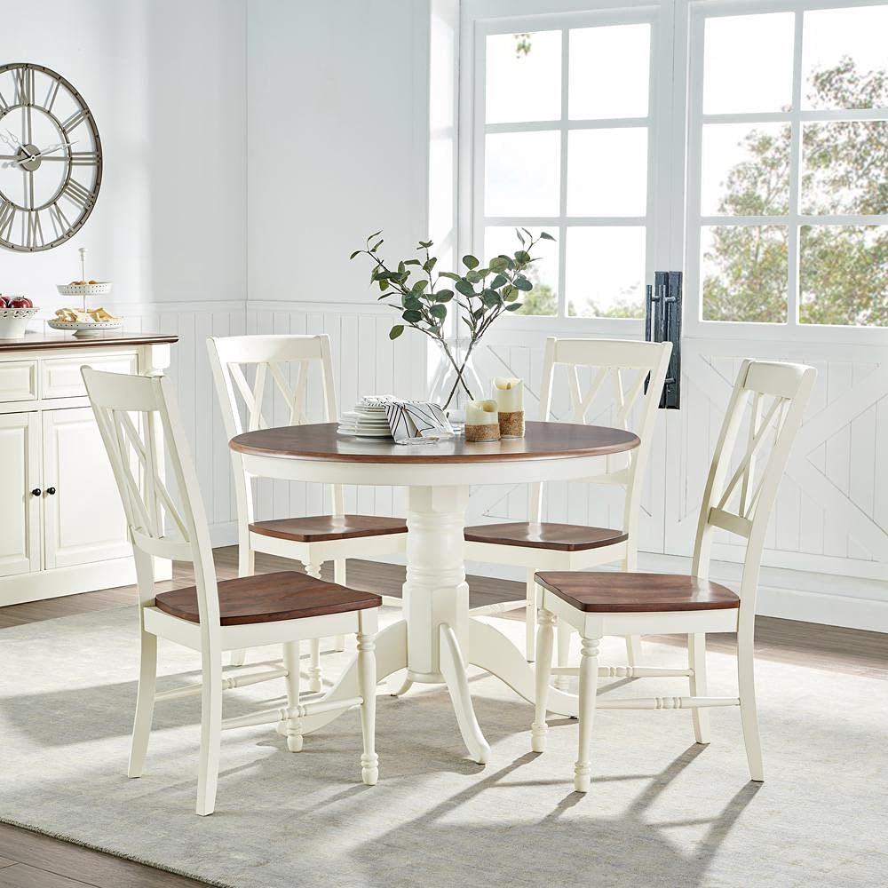 Crosley Brands KF13039WH 5 Piece Shelby Round Dining Set with Table & 4 Chairs - White