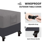 Easy-Going Patio Coffee Table Cover Small Outdoor Rectangular Table Cover, Uv Resistant Waterproof Patio Furniture Cover (36'Lx22'Wx16'H, Gray/Dark Gray)