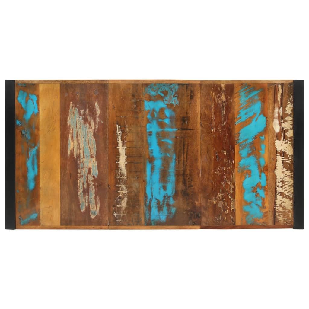 vidaXL Solid Wood Reclaimed Bar Table - Industrial Style Black Iron Frame Bistro Table for Dining Room, Kitchen, Pub