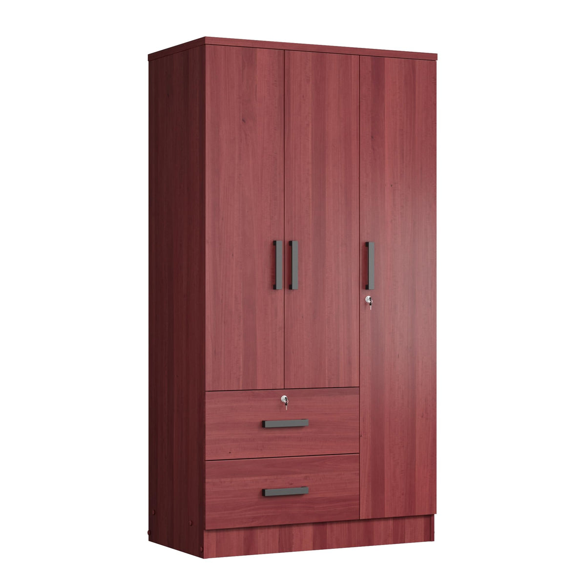 Woodpeckers Furniture And Mattress Symphony Wardrobe Closet with Two Drawers (Mahogany)