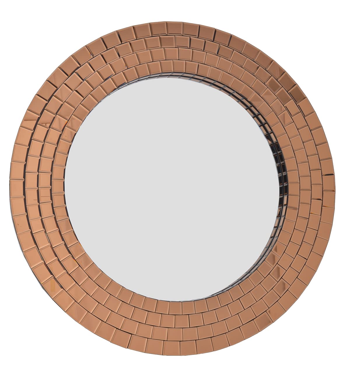 Afd Home Rose Gold Grand Circle Mirror 42&quot; Modern Rose Gold Reflective