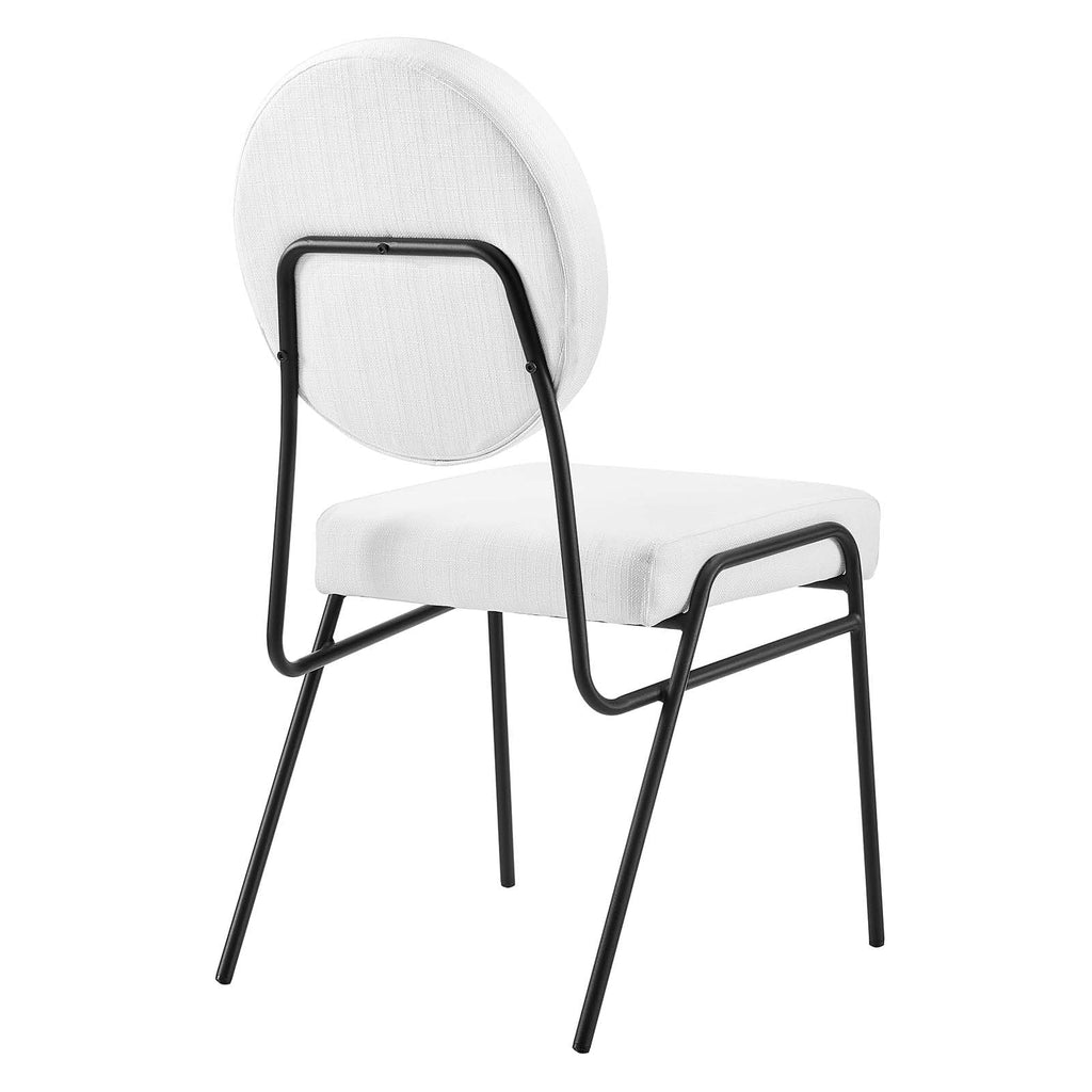 Modway Craft Fabric Upholstered Side Dining Chair in Black White