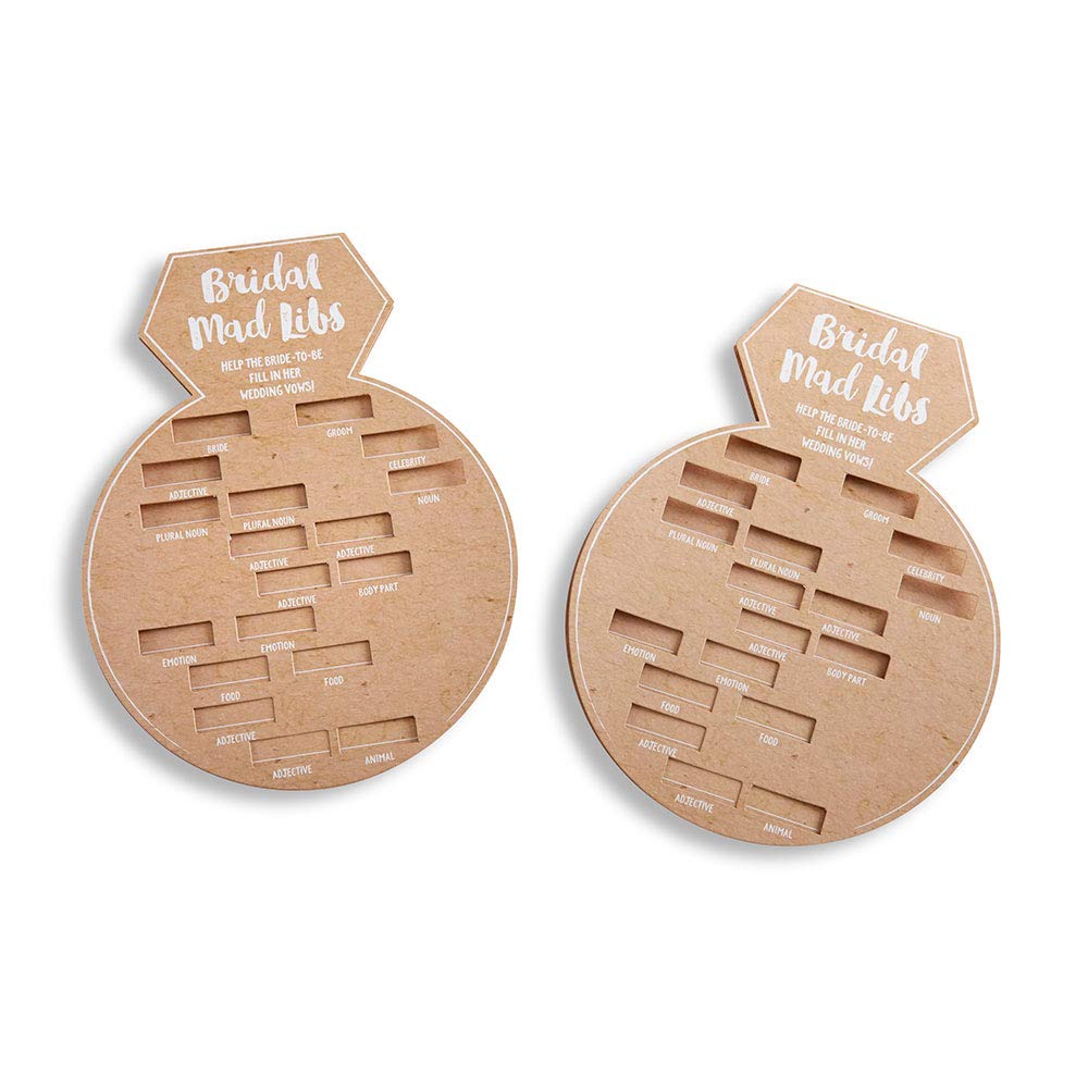Kate Aspen 28441NA Bridal Shower Games, Ring Shaped Mad Libs Cards (Set of 50) Wedding Shower Game, Engagement Party, Bacheloret