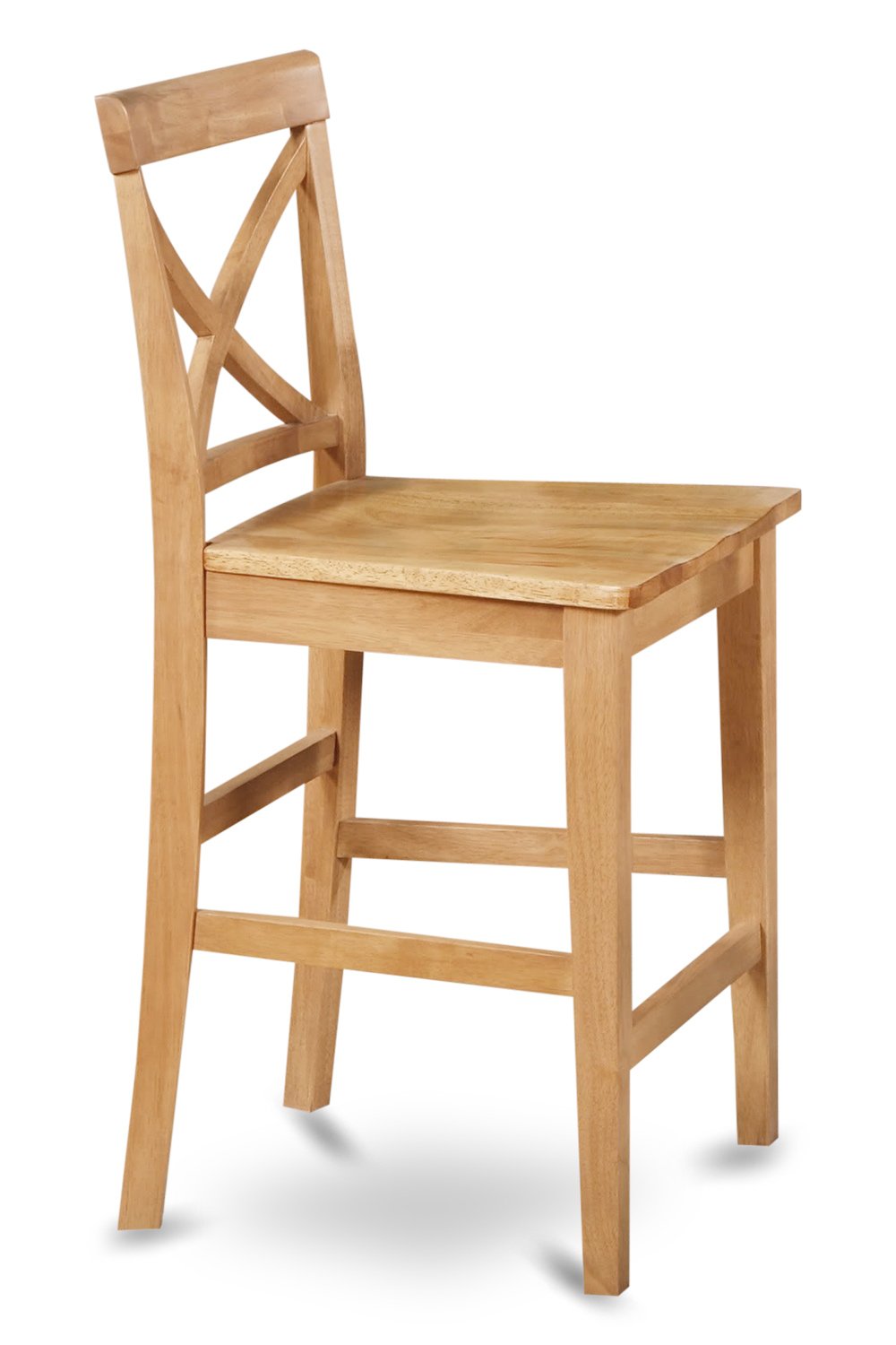 East West Furniture EDPB3-OAK-W 3 Piece Counter Height Dining Table Set Contains a Round Wooden Table with Pedestal and 2 Kitchen Dining Chairs, 30x30 Inch, Oak