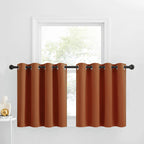 NICETOWN Burnt Orange Curtain Valances for Kitchen Windows/Bathroom/Living Room/Bedroom, Farmhouse Grommet Top Short Window Vala