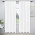 Easy-Going Rod Pocket Blackout Curtains For Bedroom, Room Darkening Window Curtains For Living Room, Thermal Insulated Noise Reduction Solid Window Drapes, 2 Panels(52X84 In, White)