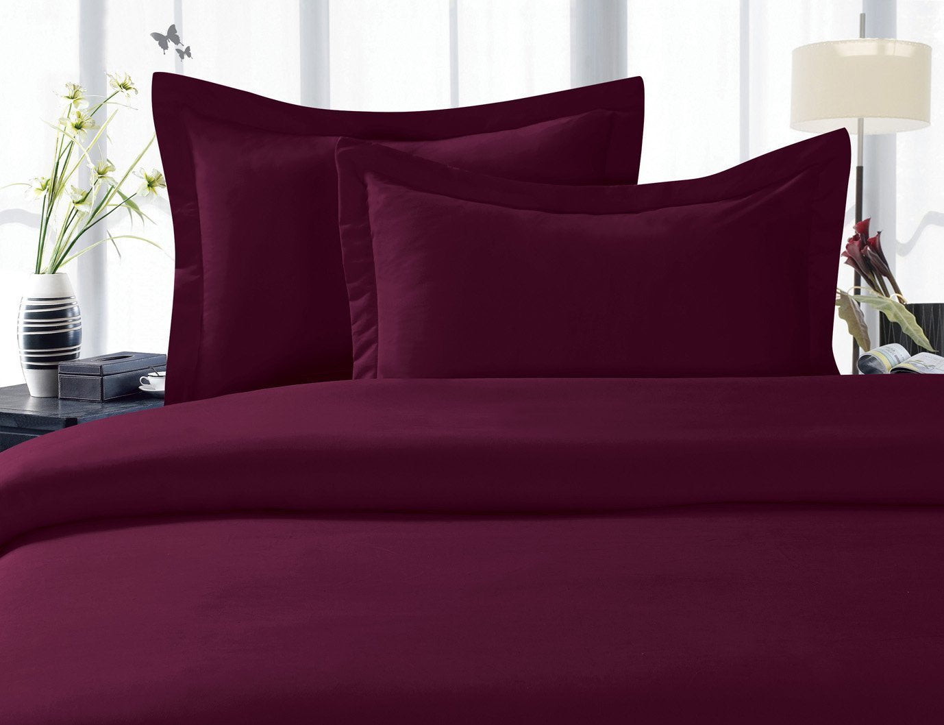 Elegant Comfort 1500 Premier Wrinkle,Fade And Stain Resistant 4-Piece Bed Sheet Set, Deep Pocket, Full Purple