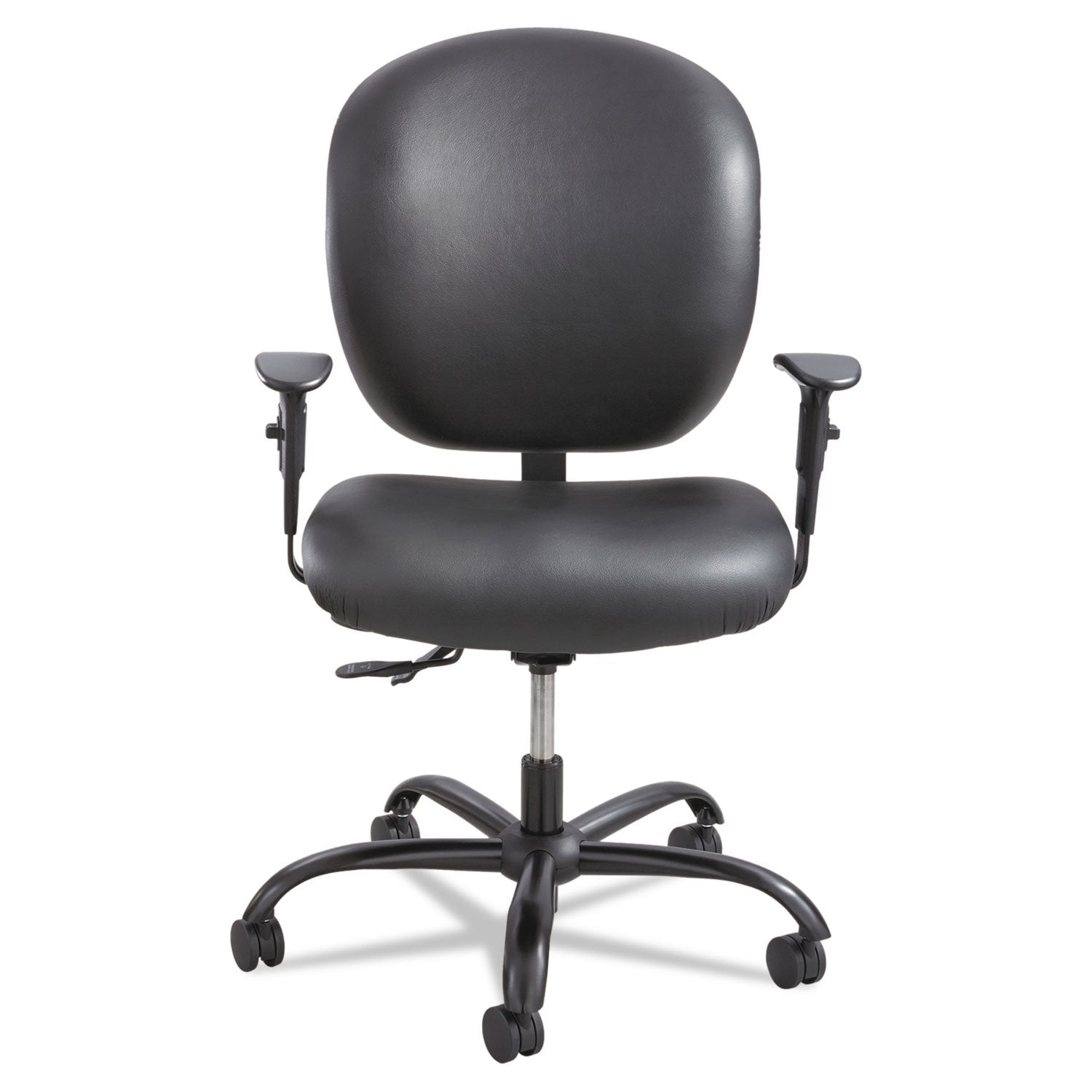 Safco Products 3391Bv Alday 24-7 Ergonomic Rolling Task Chair With Vinyl Seat, Optional Arms, 500 Lbs. Capacity (Sold Separately), Black