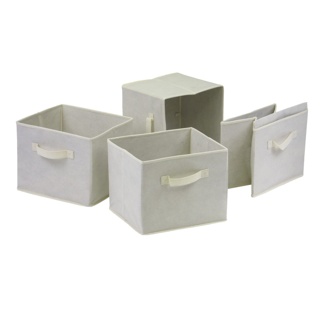 Winsome Beige Capri Foldable Fabric Storage Baskets Set Of 4
