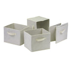 Winsome Beige Capri Foldable Fabric Storage Baskets Set Of 4
