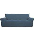 Purefit Stretch Oversized Sofa Slipcover – Spandex Jacquard Non Slip Soft Couch Sofa Cover, Washable Furniture Protector With Non Skid Foam And Elastic Bottom For Kids (Oversized Sofa, Bluestone)