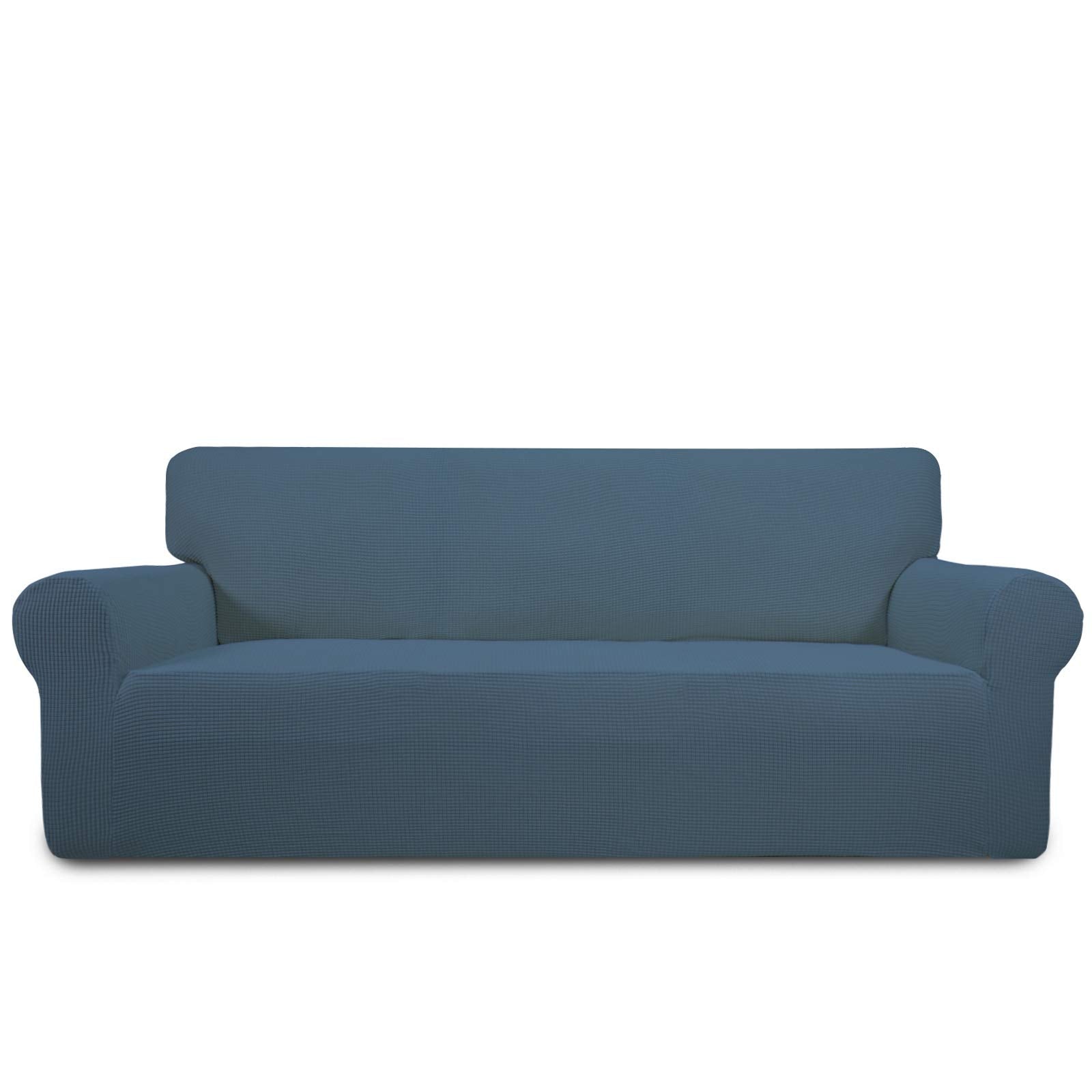 Purefit Stretch Oversized Sofa Slipcover – Spandex Jacquard Non Slip Soft Couch Sofa Cover, Washable Furniture Protector With Non Skid Foam And Elastic Bottom For Kids (Oversized Sofa, Bluestone)