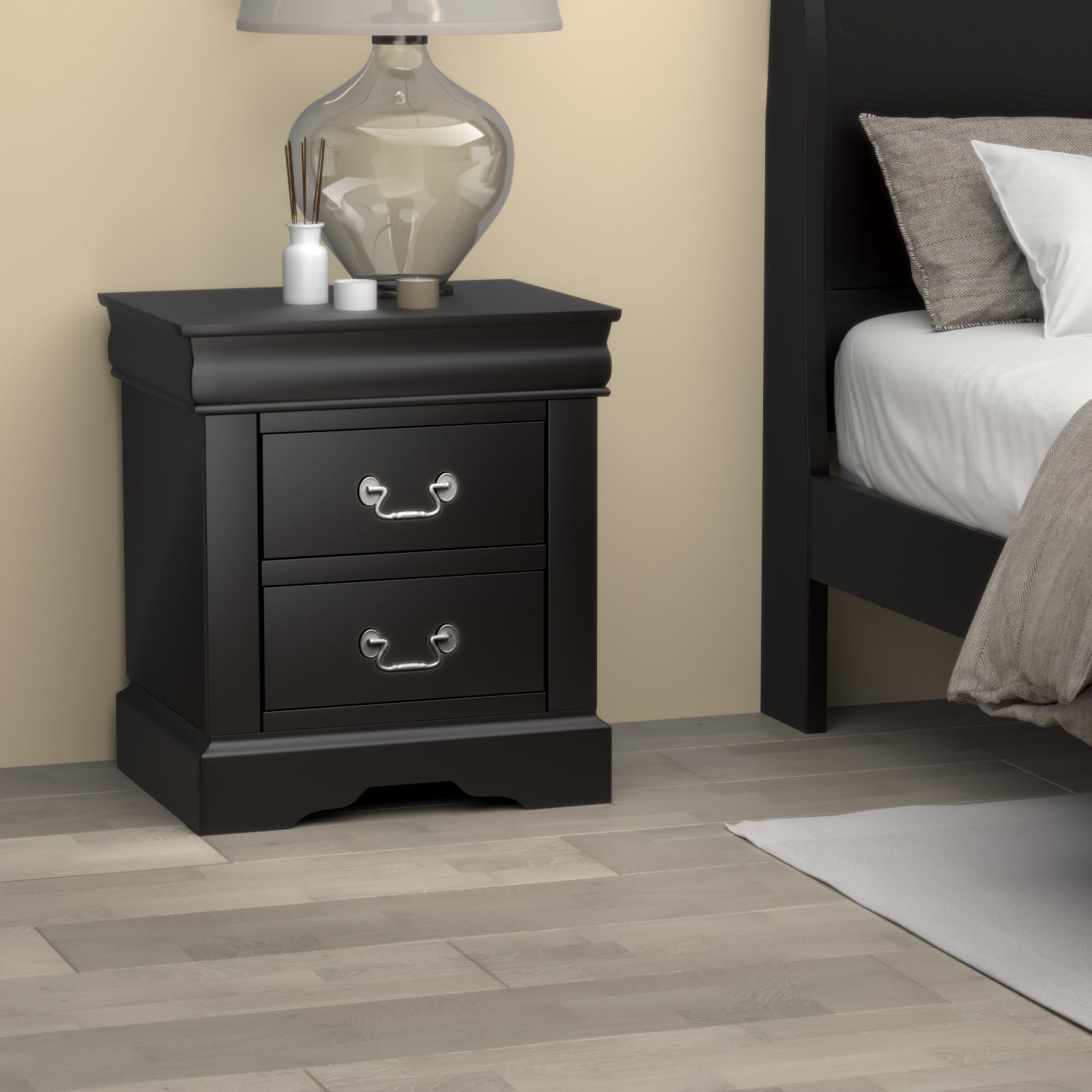 Acme Louis Philippe III Nightstand in Black