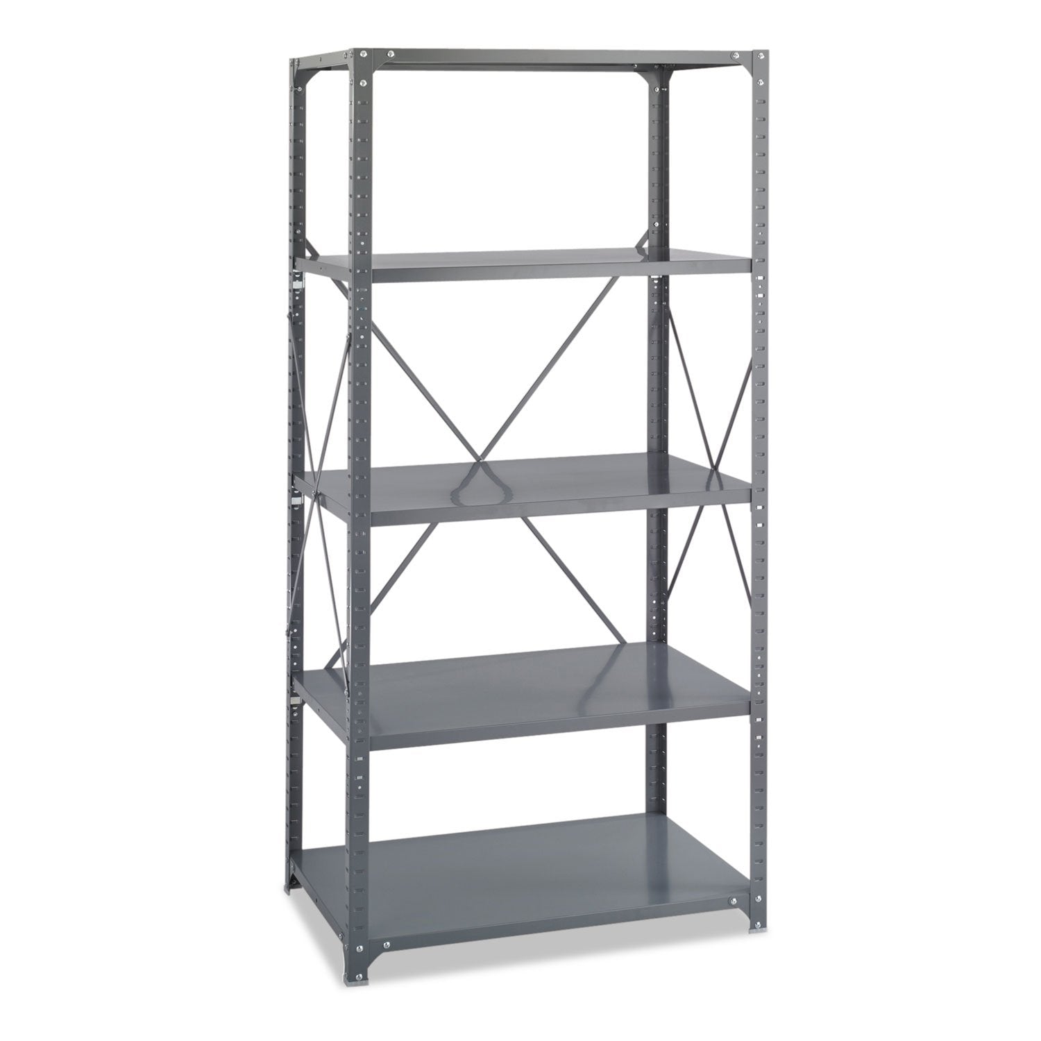 Safco 6267 Commercial Steel Shelving Unit Five-Shelf 36W X 24D X 75H Dark Gray (Saf6267)