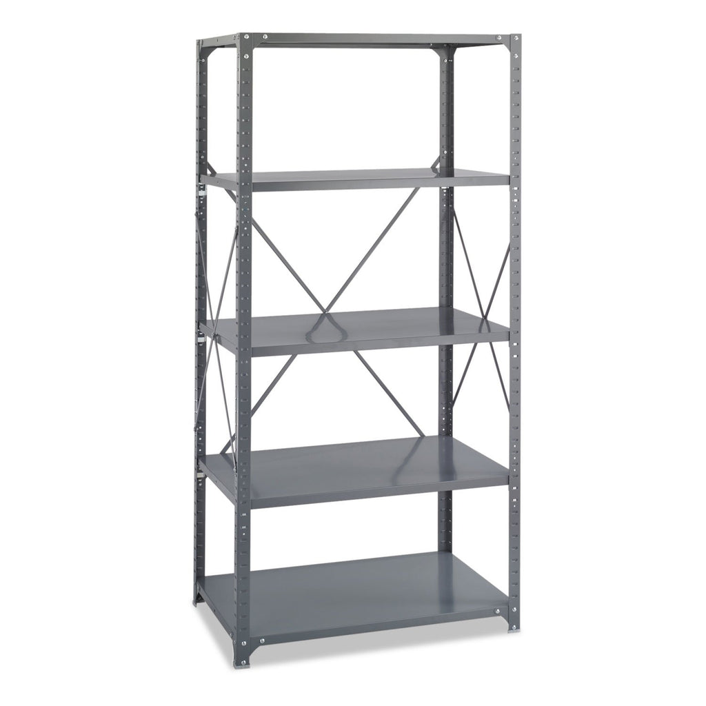 Safco 6267 Commercial Steel Shelving Unit Five-Shelf 36W X 24D X 75H Dark Gray (Saf6267)