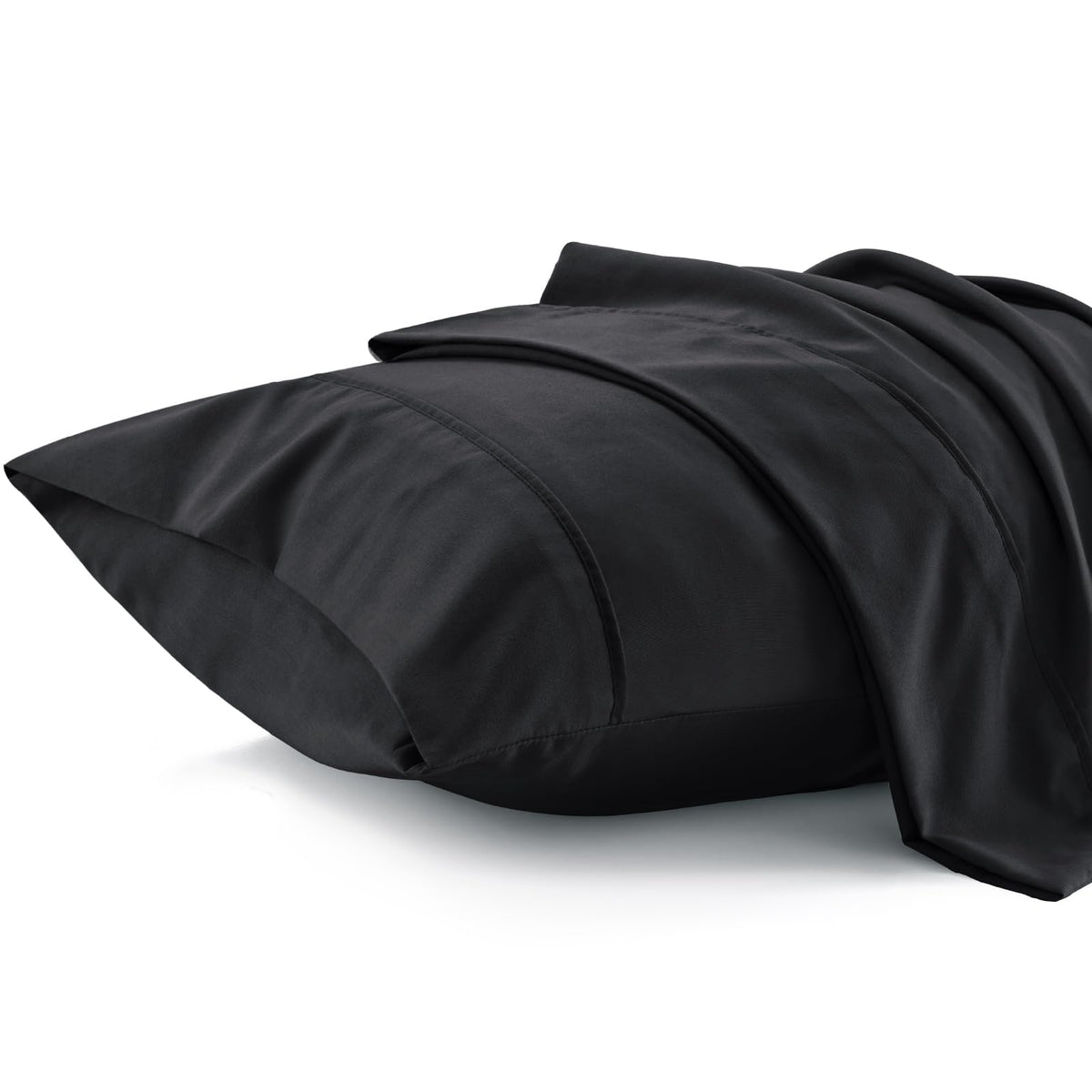Chixpace Queen Pillow Cases Set Of 2 - Black Polyester Microfiber Pillowcase 2 Pack, Super Soft And Cozy Pillow Case Covers With
