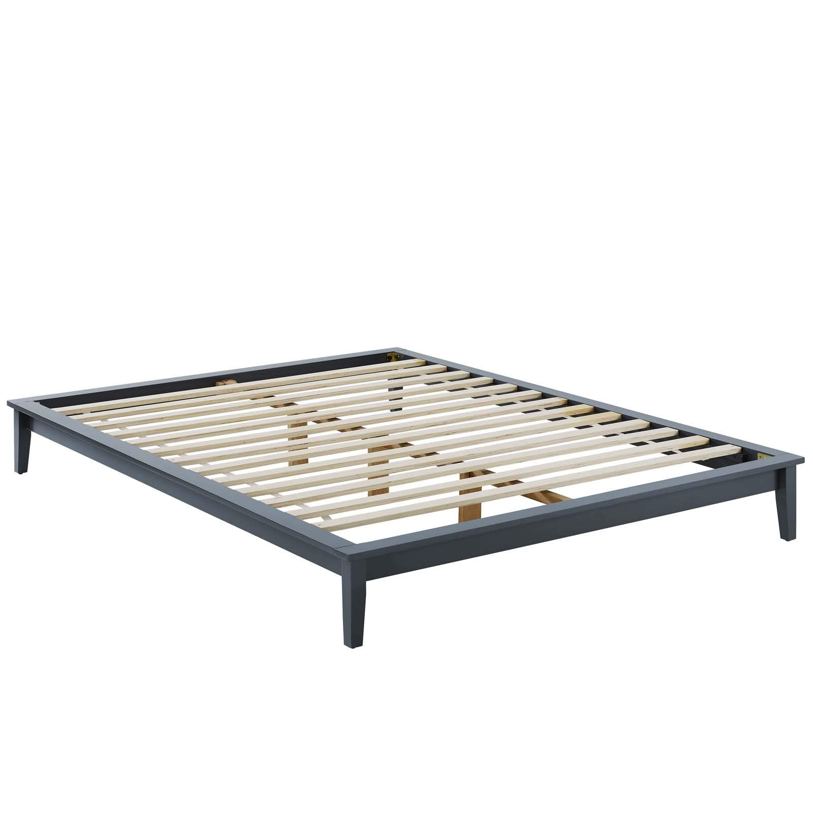 Modway Lodge Wood Platform Queen Bed Frame In Gray