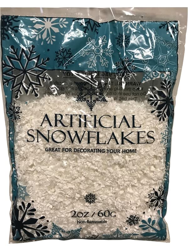 Rocky Mountain Goods Fake Snowflakes - Artificial Glittered Snowflakes for Christmas Decoration - Sprinkle Snow - Great for Vill